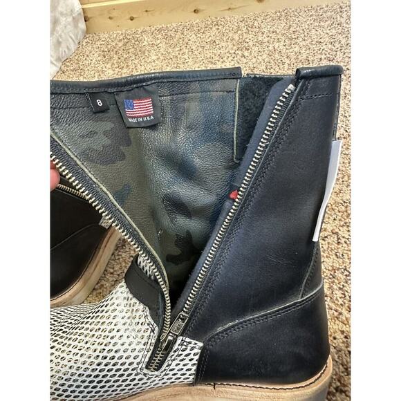 Two‎ Thousand Never Patrick Winget Men's Boots 8 Black Engineer Leather Side Zip - Picture 6 of 9